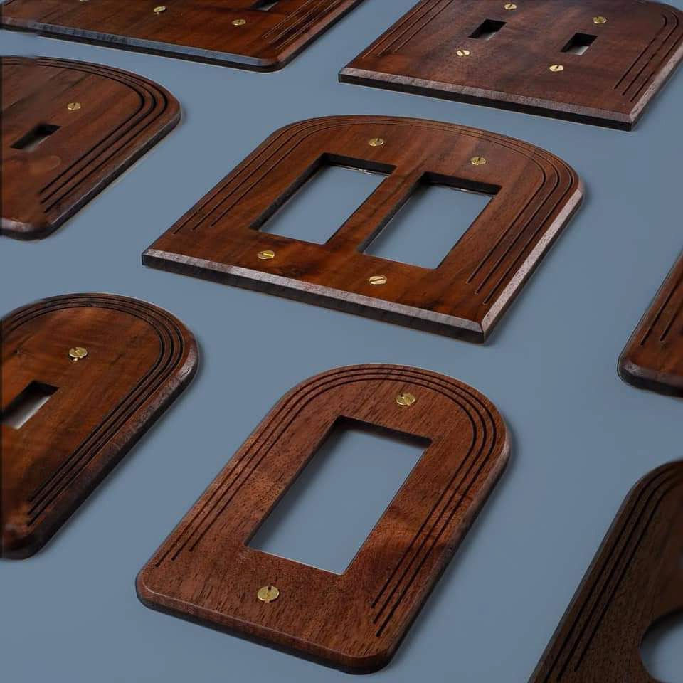 Arch Decorative Wood Light Switch Plates