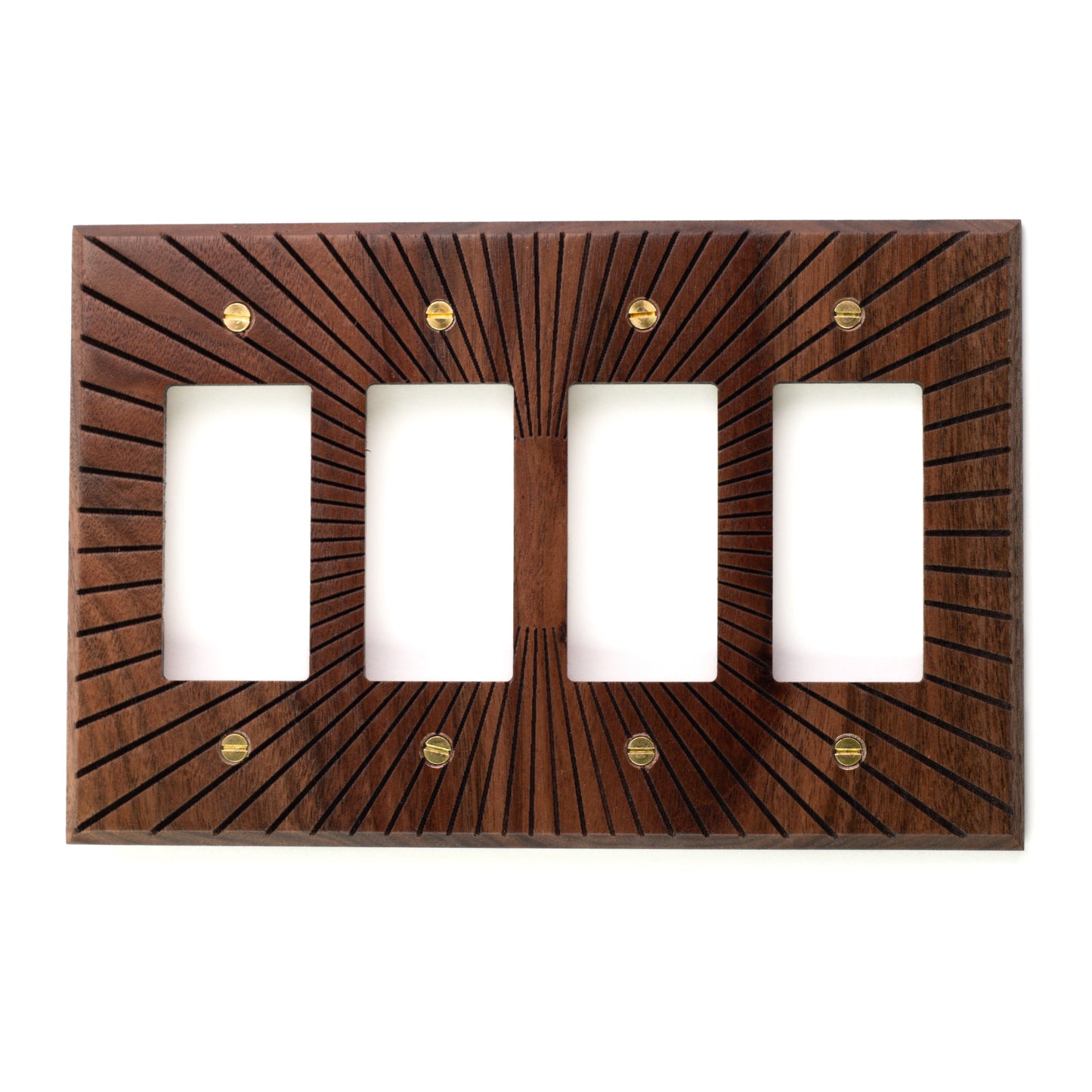 Four Switch Rocker Walnut  Wooden Light switch Cover 