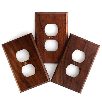 3-Pack Natural Walnut Outlet Cover Plates