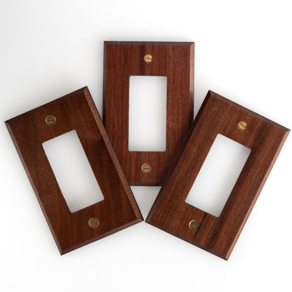 3-Pack Natural Walnut Rocker or Decora Switch Cover Plates