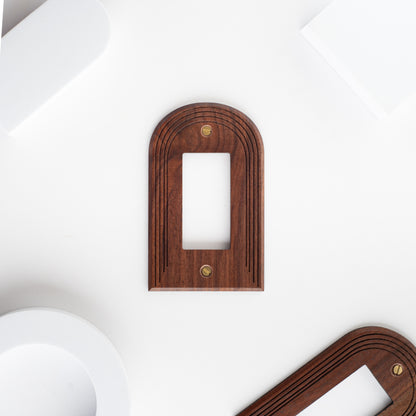 3 Pack Arch Walnut Light Switch Plate Rocker Decora Single Gang