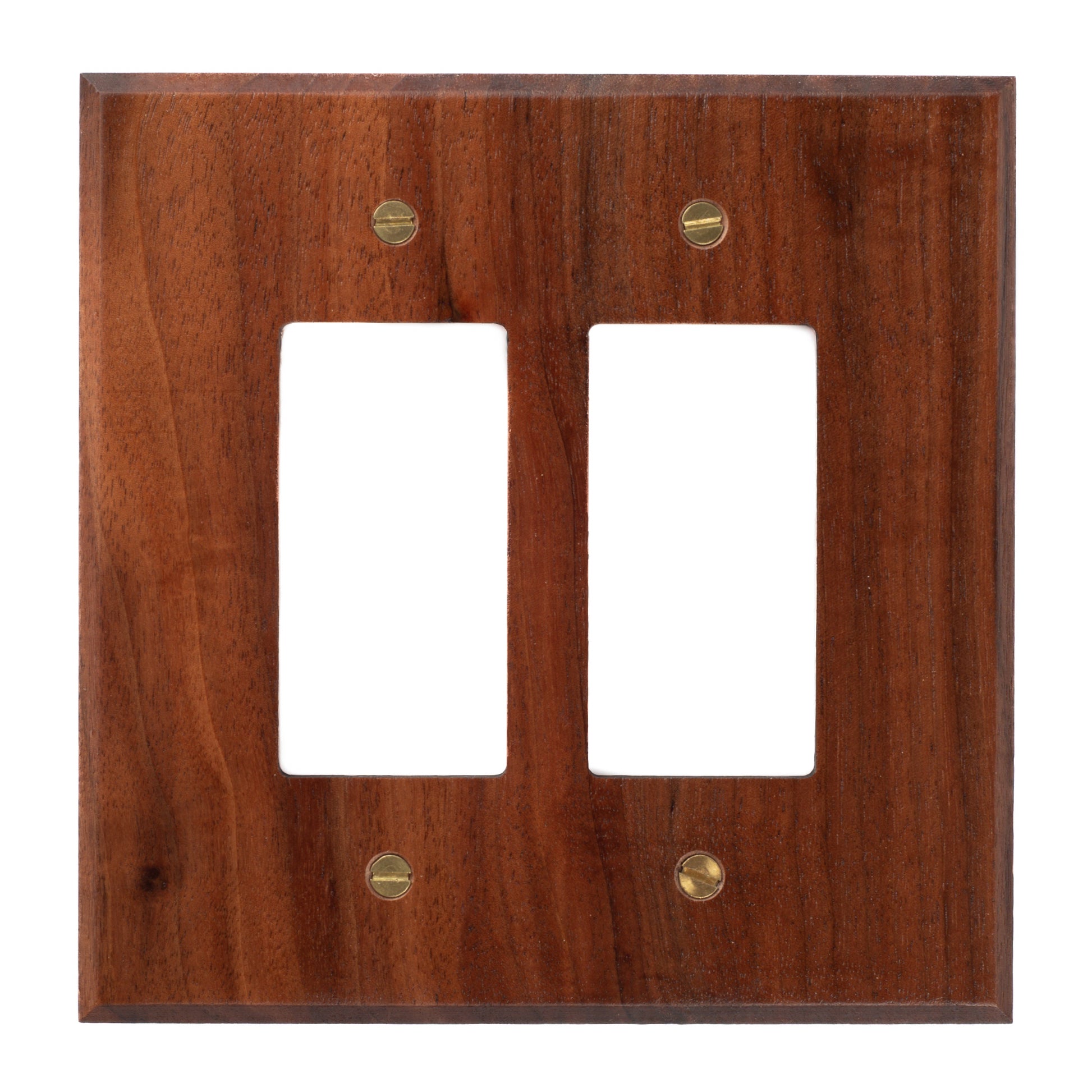 Double Rocker Walnut Wood Two Switch Rocker Light Switch Cover 