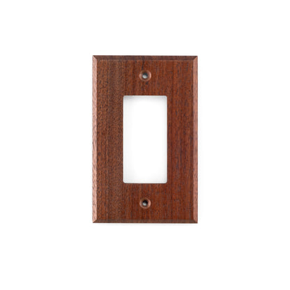 Single Rocker Switch  Walnut Wood Light Switch Cover with Brass hardware. 